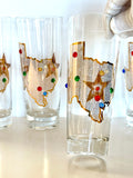 Vintage Culver Jeweled Texas Glasses, Rare Size