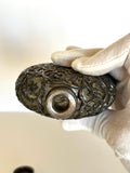 Early 1900s Pewter Encased Glass Flask