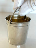 Sterling Silver Fire Water Jigger by Lundt, Figural Bucket