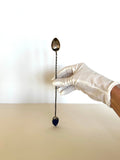 Early 1900s Sterling Cocktail Spoon, Lapis Stone Finial - Southern Vintage Wares