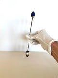 Early 1900s Sterling Cocktail Spoon, Lapis Stone Finial - Southern Vintage Wares