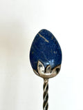 Early 1900s Sterling Cocktail Spoon, Lapis Stone Finial - Southern Vintage Wares