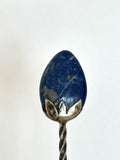 Early 1900s Sterling Cocktail Spoon, Lapis Stone Finial - Southern Vintage Wares