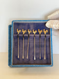 Sterling Silver Rooster Cocktail Picks, Barker Brothers 1920s - Southern Vintage Wares