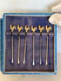 Sterling Silver Rooster Cocktail Picks, Barker Brothers 1920s - Southern Vintage Wares