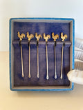 Sterling Silver Rooster Cocktail Picks, Barker Brothers 1920s - Southern Vintage Wares