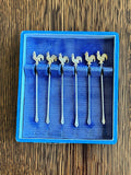 Sterling Silver Rooster Cocktail Picks, Barker Brothers 1920s - Southern Vintage Wares