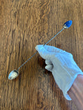 Early 1900s Sterling Cocktail Spoon, Lapis Stone Finial - Southern Vintage Wares