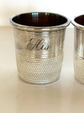 Pair of Vintage His & Hers Thimble Jiggers 1940s