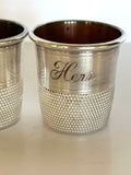 Pair of Vintage His & Hers Thimble Jiggers 1940s