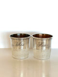 Pair of Vintage His & Hers Thimble Jiggers 1940s