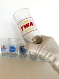 1970s Vintage Airline Glasses, Set of 6 - Southern Vintage Wares