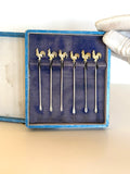 Sterling Silver Rooster Cocktail Picks, Barker Brothers 1920s - Southern Vintage Wares