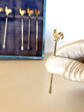 Sterling Silver Rooster Cocktail Picks, Barker Brothers 1920s - Southern Vintage Wares