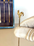 Sterling Silver Rooster Cocktail Picks, Barker Brothers 1920s - Southern Vintage Wares
