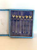 Sterling Silver Rooster Cocktail Picks, Barker Brothers 1920s - Southern Vintage Wares