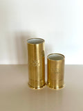 Figural Brass Shotgun Shell Jiggers Set 1 oz 2 oz - Southern Vintage Wares