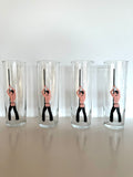 Libbey Risque Pole Dancer Glasses Vintage