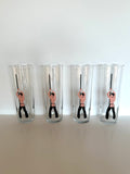 Libbey Risque Pole Dancer Glasses Vintage
