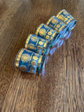 Mid Century Gold Sun Aztec Rocks Glasses