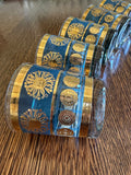 Mid Century Gold Sun Aztec Rocks Glasses