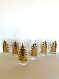 Culver Jeweled Christmas Tree Glasses