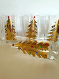 Culver Jeweled Christmas Tree Glasses