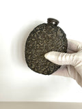 Early 1900s Pewter Encased Glass Flask