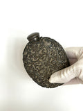 Early 1900s Pewter Encased Glass Flask