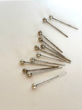Sterling Silver Cocktail Picks Ball Finials Set of 12