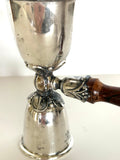 Sterling Cocktail Jigger by Poole, Walnut Wood Handle - Southern Vintage Wares