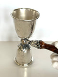 Sterling Cocktail Jigger by Poole, Walnut Wood Handle - Southern Vintage Wares