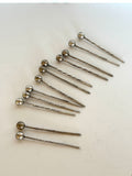 Sterling Silver Cocktail Picks Ball Finials Set of 12