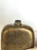 Vintage Brass Flask, Floral Embossing - Southern Vintage Wares