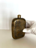Vintage Brass Flask, Floral Embossing - Southern Vintage Wares