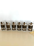 Georges Briard Name Your Poison Glasses, Skull Swizzle Sticks - Southern Vintage Wares