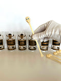 Georges Briard Name Your Poison Glasses, Skull Swizzle Sticks - Southern Vintage Wares
