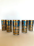 Mid Century Gold Sun Aztec Glasses - Southern Vintage Wares