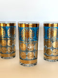 Mid Century Gold Sun Aztec Glasses - Southern Vintage Wares