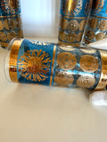 Mid Century Gold Sun Aztec Glasses - Southern Vintage Wares