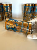 Mid Century Gold Sun Aztec Glasses - Southern Vintage Wares