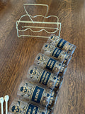 Georges Briard Name Your Poison Glasses, Skull Swizzle Sticks - Southern Vintage Wares