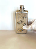 Vintage Art Deco Flask, Several Swallows Birds Embossed - Southern Vintage Wares