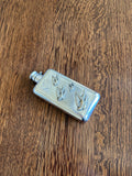 Vintage Art Deco Flask, Several Swallows Birds Embossed - Southern Vintage Wares