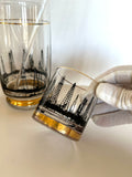 Mid Century Oil Derrick Pitcher Rocks Glasses Set by Lotus (4 piece set)