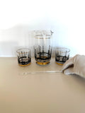 Mid Century Oil Derrick Pitcher Rocks Glasses Set by Lotus (4 piece set)