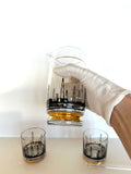 Mid Century Oil Derrick Pitcher Rocks Glasses Set by Lotus (4 piece set)