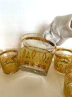 Culver Fleur De Lis Glassware Ice Bucket Set