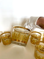 Culver Fleur De Lis Glassware Ice Bucket Set