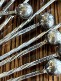 Vintage Sterling Silver Cocktail Picks Set, Ball Finials - Southern Vintage Wares